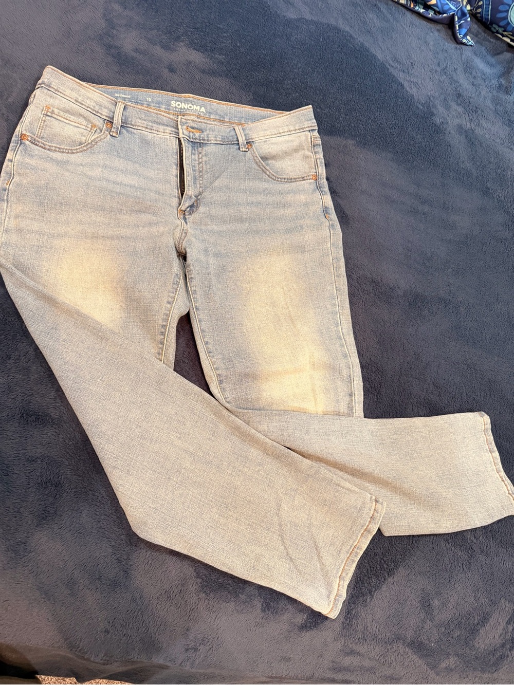 Sonoma Light Blue Straight Leg Women's Girlfriend Jeans